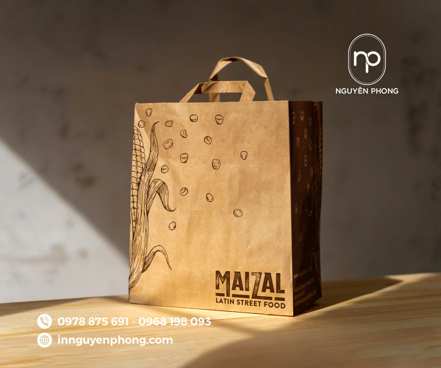 Mẫu túi giấy đựng ô mai đơn giản 